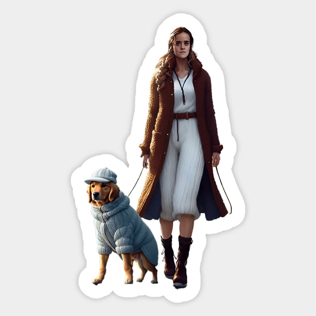 Celebrating International Women's Day with a Golden Retriever Sticker by fur-niche